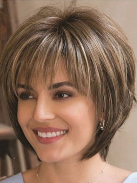 Best Layered Short Blonde Wigs with Bangs