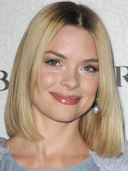 Blonde Lace Front Synthetic Celebrity Bob Wigs For Young Lady