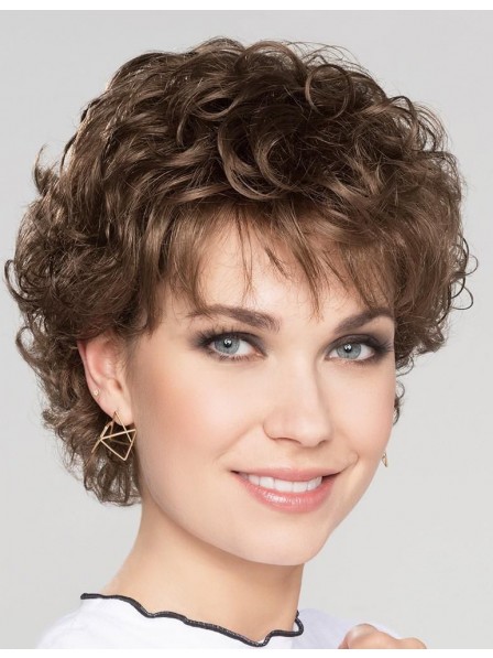 Fashion Natural Curly Short Brown Wig for Women