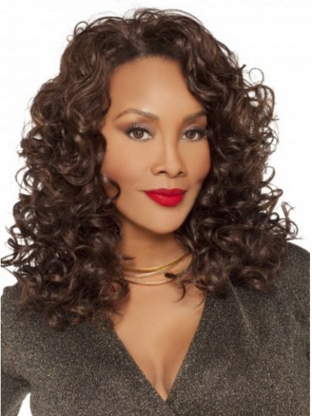 Generous wavy lace front mono top brown wigs