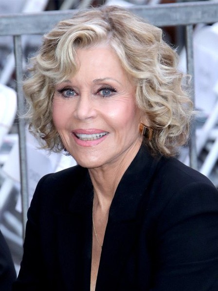 Jane Fonda 100% Human Hair Wavy Wigs