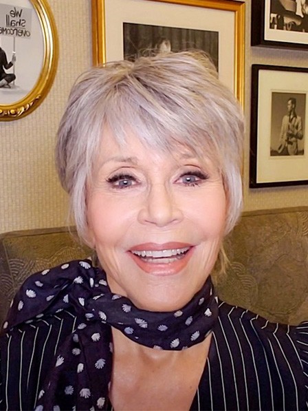 Jane Fonda Full Lace Short Grey Wigs