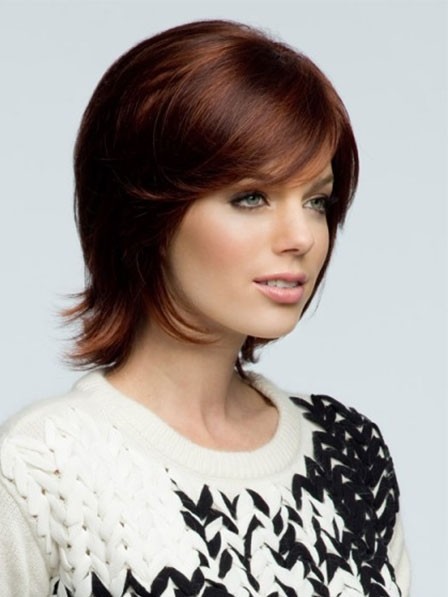 Glueless Short Wigs with Bangs for White Women