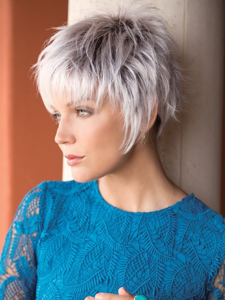 Full Lace Grey Wigs For Women With Bangs