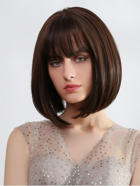 Full Lace Brown Bob Wigs for Women