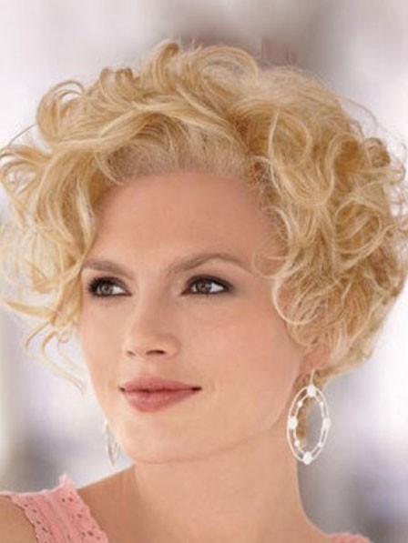 Short Wavy Blonde Lace Front Synthetic Wig For Women