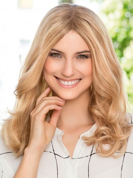 Long Natural Wavy Blonde Human Hair Lace Front Wig