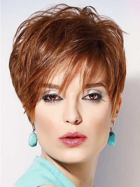 Layered Lace Front Monofilament Pixie Cut Wigs Real Hair For Ladies