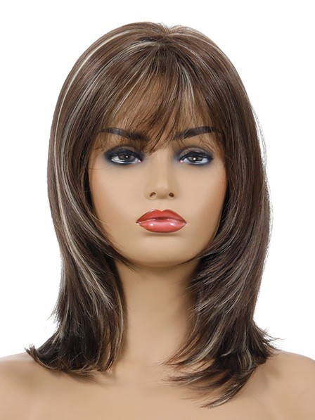 Ladies Layered Wigs with Highlights