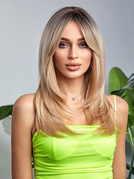 High Quality Ombre Blonde Women Wigs Fast Ship