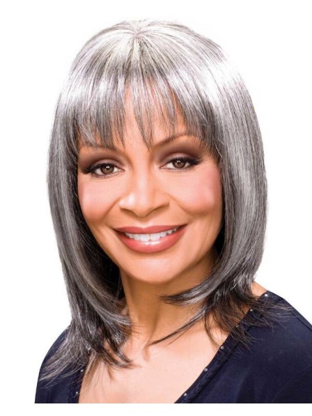 Salt and Pepper Gray Wigs for Old Women