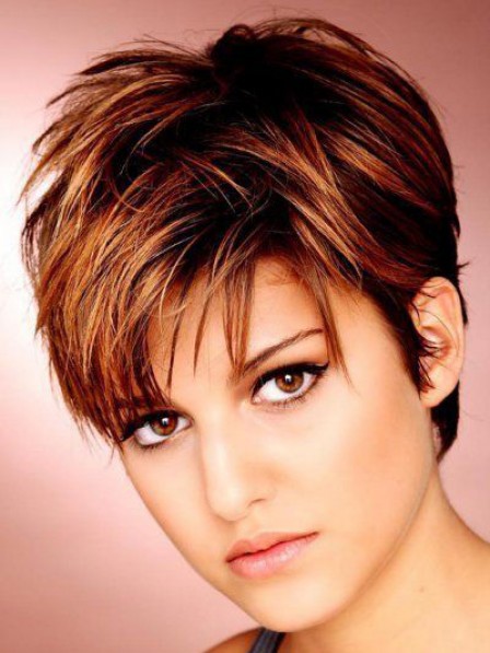 Women's Short Human Hair Celebrity Wigs With Bangs