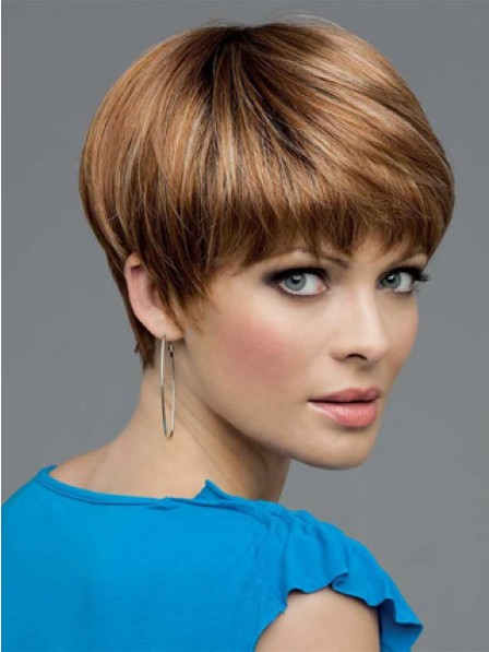 Nice Synthetic Straight Cropped Boycuts Hair Wig With Bangs