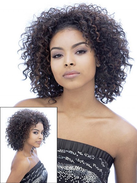 Synthetic Shoulder Length Curly African American Wig