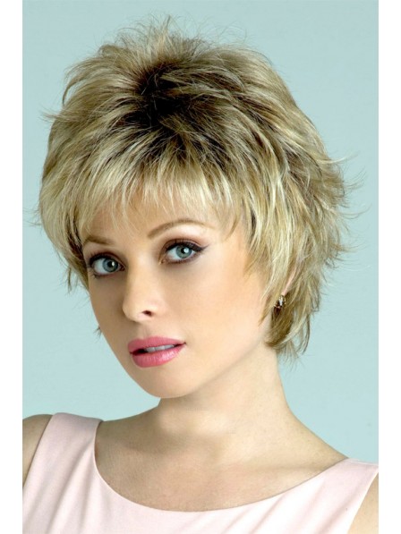 Affordable Synthetic Wavy Layered Hair Wig With Bangs