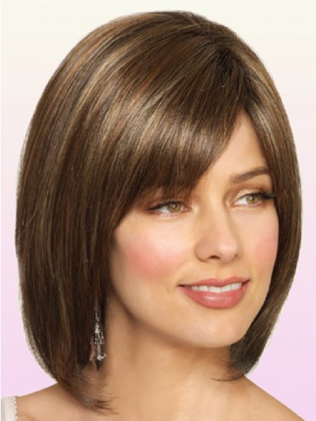 Elegant Shoulder Length Bob Straight Lace Front Afro Wigs For Ladies