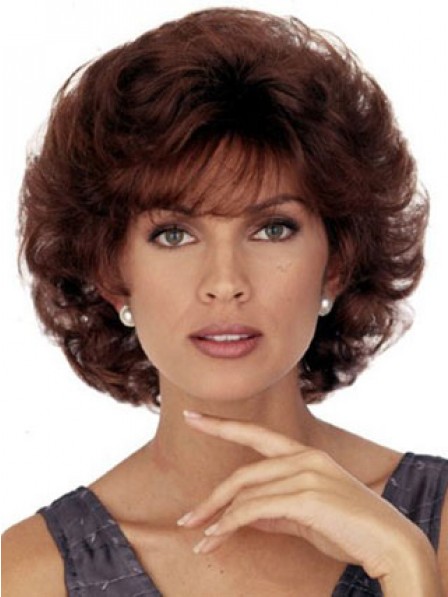 Short Fluffy Curly New Wig With Bangs