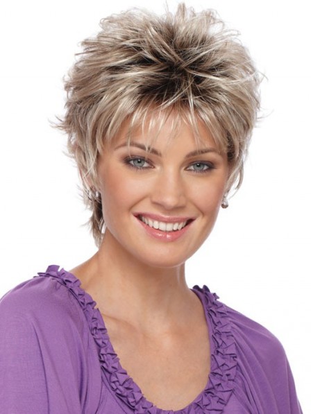 Cropped Layered Wavy Capless Wigs Pixie Cut
