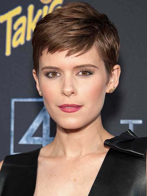 Kate Mara's Textured Brown Pixie Cut Ladies Wig, Pixie Wigs, Lace Front ...
