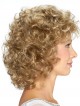 Classic Curly Cut Medium Synthetic Blonde Hair Bob Wig