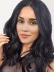 Graceful Black Wavy Shoulder Length Human Hair Wig for Women