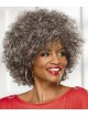 Big Afro Old Women's Capless Grey Wig Fast Ship