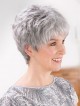Fashion Pixie Cut Grey Wigs for Old Women