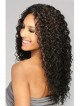 Curly women's long brown synthetic wigs