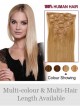 Straight Blonde 100% Human Hair Clip In Hair Extensions