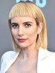 Emma Roberts Blonde Bob Style Human Hair Wigs With Bangs Lace Front