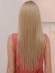 Blonde Long Human Hair Straight Wigs