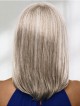 Sleek Chic Grey Shoulder Length Bob Wig For Old Women