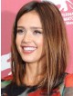 Jessica Alba Shoulder Length Straight Human Hair Wig Lace Front