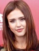 Jessica Alba Shoulder Length Straight Human Hair Wig Lace Front