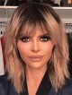 Layered Synthetic Hair Lisa Rinna Celebrity Wigs with Bangs