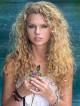 Taylor Swift Long Natural Blonde Curly Synthetic Capless Hair Celebrity Wig