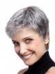 Cropped Straight Synthetic Grey Hair Wig
