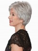 New Short Pixie Cut Grey Wig For Older Ladies