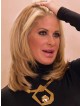 Hot Sale Kim Zolciak Shoulder Length Human Hair Blonde Lace Front Wigs
