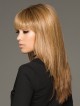 Long Straight Human Hair Blonde Wig Modern Hairstyle