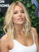 Mollie King's Shoulder Length Blonde Wavy Human Hair Lace Front Wig