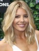 Mollie King's Shoulder Length Blonde Wavy Human Hair Lace Front Wig