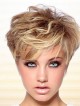 New Layered Lace Front Short Wavy Human Hair Wigs With Bangs