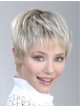 Capless Grey Straight Synthetic Hair Petite Wigs
