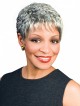 Old Women's Capless Grey Hair Wigs with Bangs