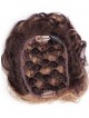 4" Curly Brown 100% Human Hair Hair Pieces for Ladies