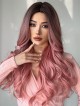 Ladies Fast Ship Ombre Pink Synthetic Wigs