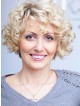 Short Synthetic Blonde Curly Wig For Middle Age Women