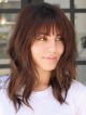 Shoulder Length Synthetic Hair Wig with Bangs