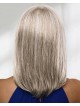 Sleek Chic Grey Shoulder Length Bob Wig For Old Women